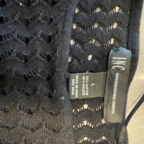 COPY - INC Wide Arm Short Sleeve Black Sz L Sweater - Picture 3 of 6